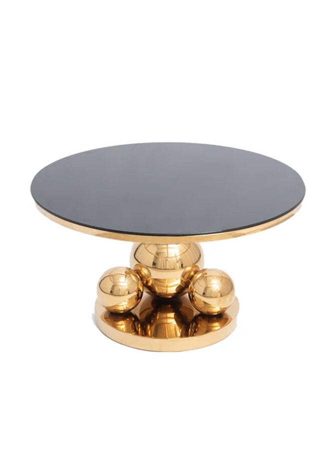 Table With 4 Large Balls Gold Stainless Steel